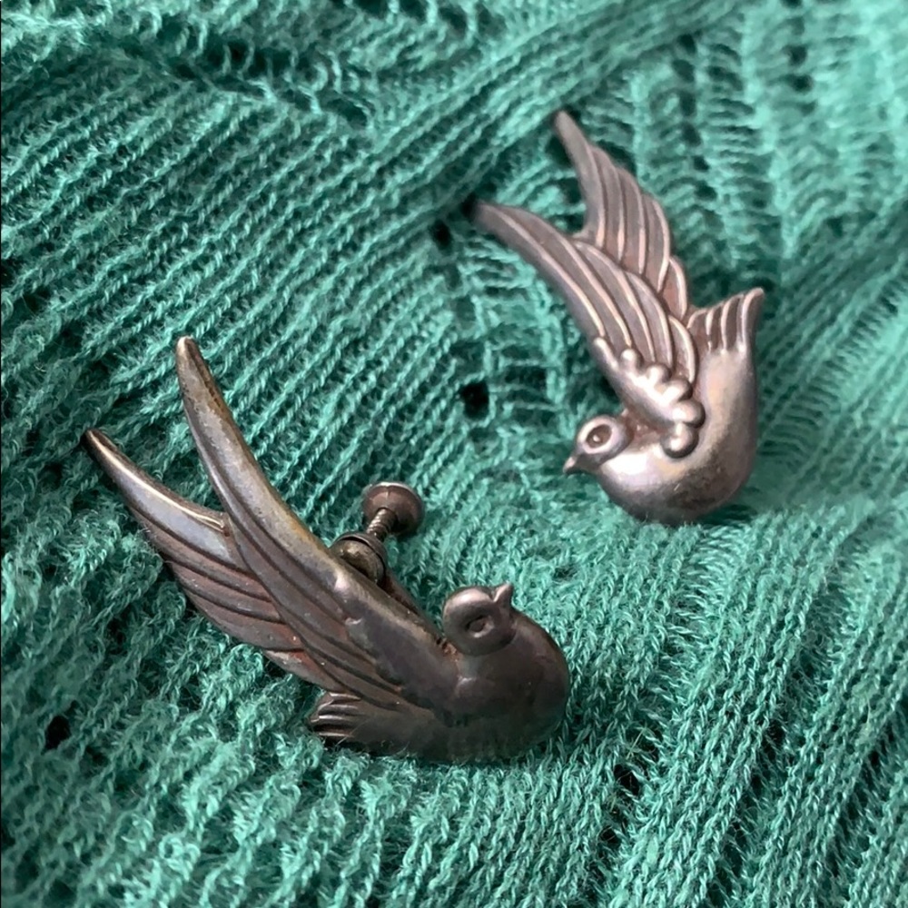 Los Castillo Taxco Bird Silver earrings - Picture 2 of 7